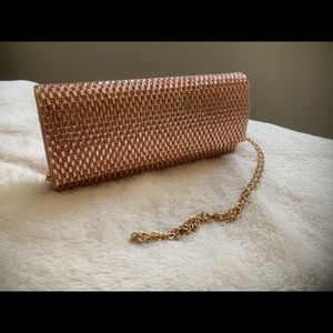 Evening pink sequin clutch